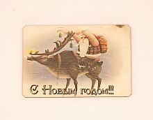 Магнит новый год "Дед мороз на олене" во Биробиджане